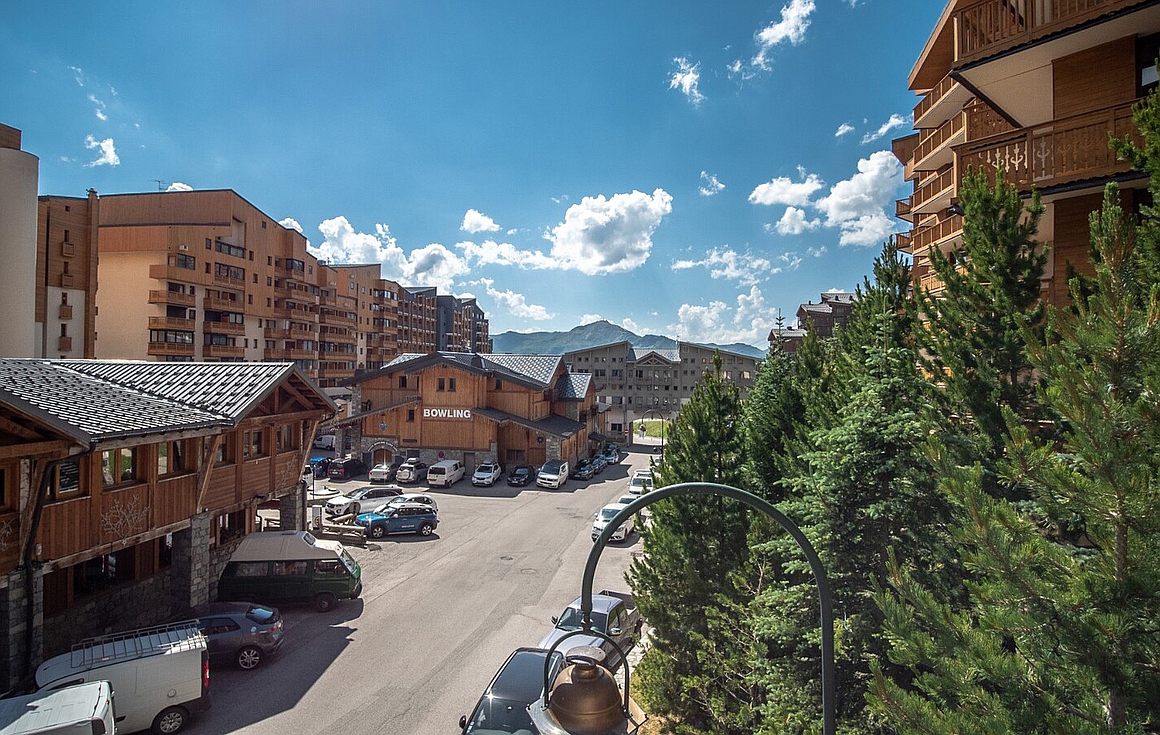 Central location with mountain backdrop
