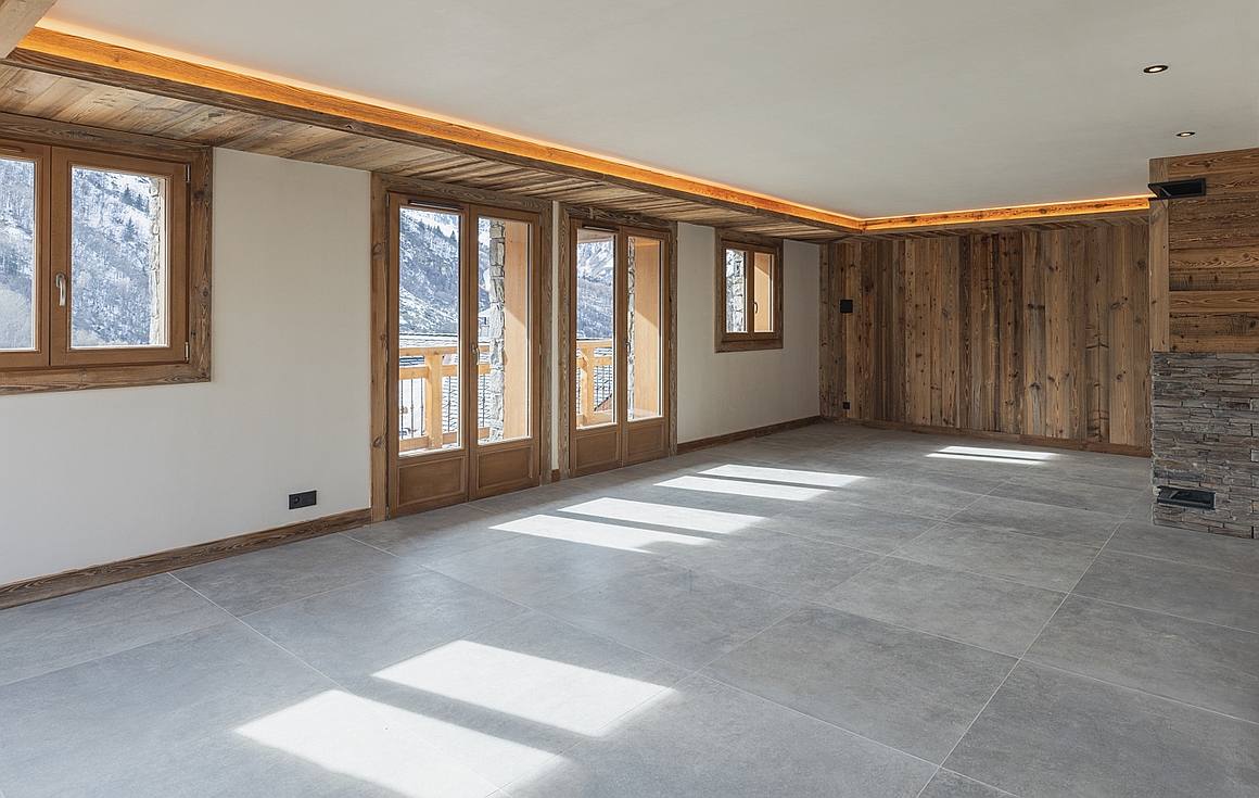 Interior of the finished chalet