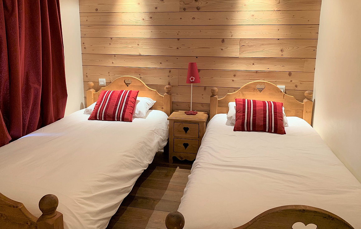 The bedrooms of the chalet