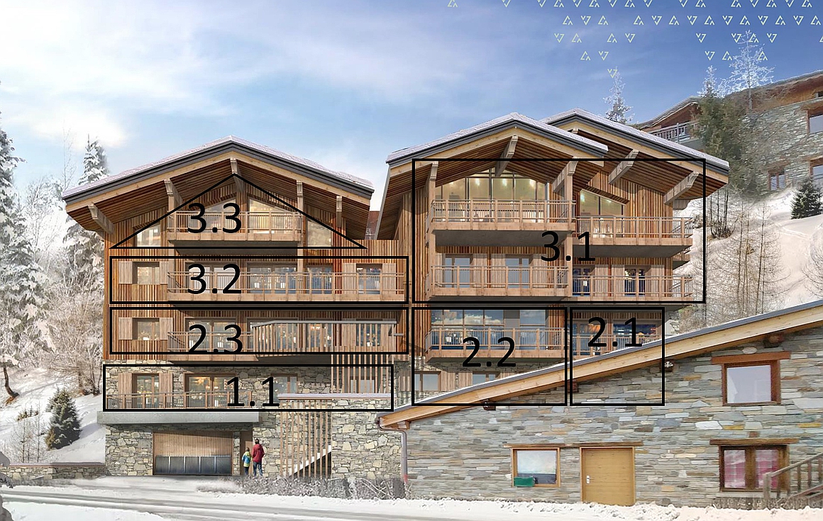 The apartments for sale in La Rosiere