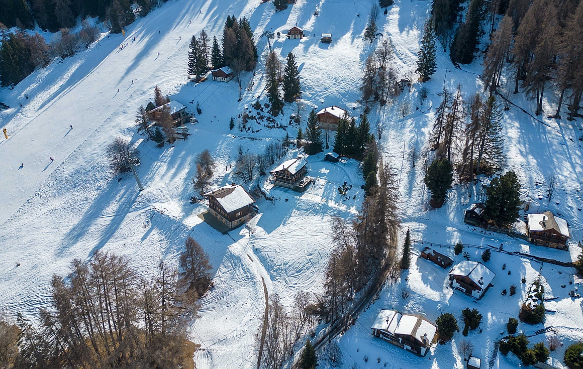 Top view of the chalet for sale in Nendaz